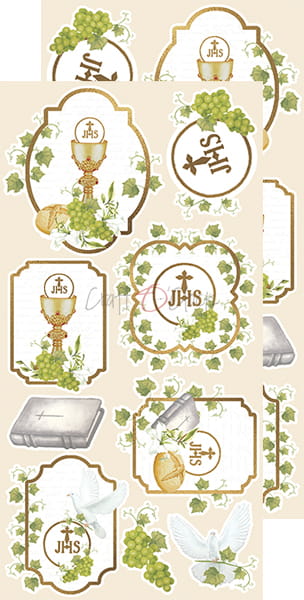 CC-DOD-CHE-03 CHARMING EXTRAS - 03 - KOMUNIA ŚW. - zestaw dodatków PREMIUM 15x30,5cm