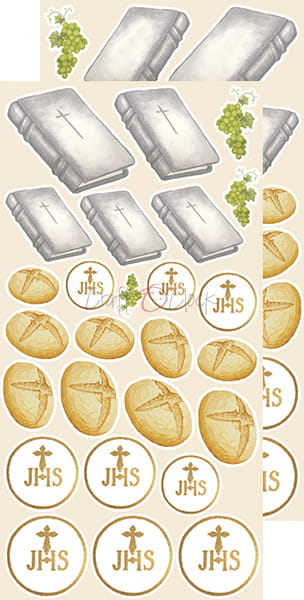 CC-DOD-CHE-03 CHARMING EXTRAS - 03 - KOMUNIA ŚW. - zestaw dodatków PREMIUM 15x30,5cm