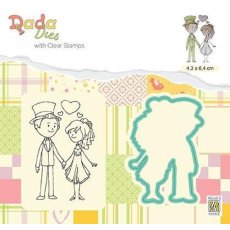 DDCS024 Stempel z wykrojnikiem - NS DADA DIES & CLEARSTAMP "In Love” - zakochani