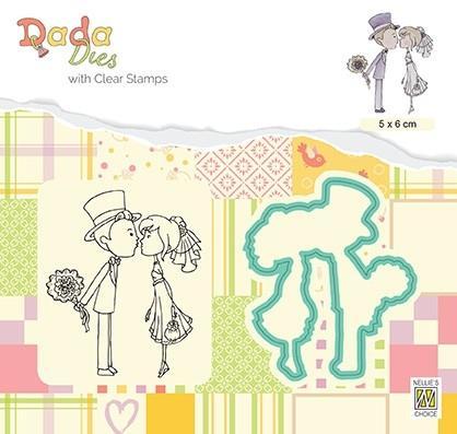 DDCS026 Stempel z wykrojnikiem -NS DADA DIES & CLEARSTAMP "Kissing” - pocałunek