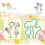 DDCS026 Stempel z wykrojnikiem -NS DADA DIES & CLEARSTAMP "Kissing” - pocałunek
