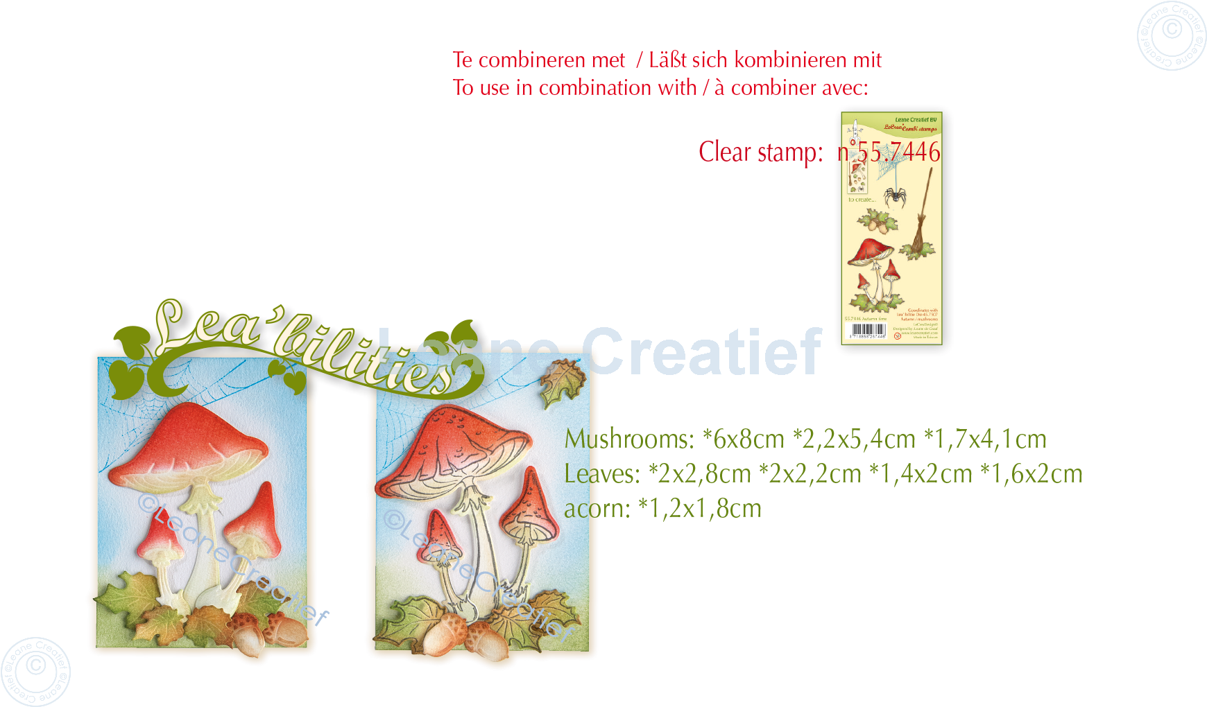 45.7507 Wykrojnik Leane Creatief - Autumn - Mushrooms cut and embossing die - grzyby