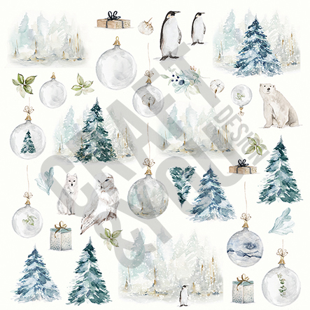 CP-AW09 Papier jednostronny-elementy-Craft&You Design 30,5x30,5 ARCTIC WINTER 09