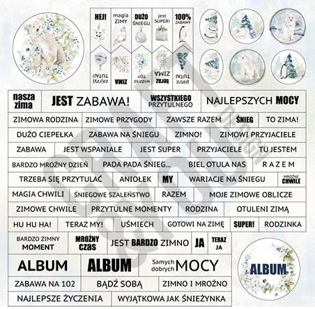 CP-AW10 Papier jednostronny-elementy i napisy-Craft&You Design 20x20cm ARCTIC WINTER 10