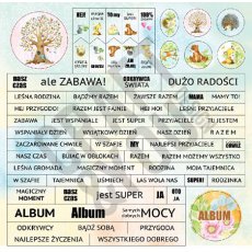 CP-WS09 Papier jednostronny-elementy i napisy -Craft&You Design 20x20cm WOODLAND STORY 09