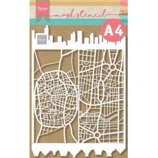 PS8098 Maska Marianne Design - Craft stencil - A4 - SLIMLINE CITY - miasto, mapa