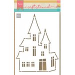 PS8075 Maska Marianne Design - Craft stencil - A5 - HAUNTED HOUSE - dom