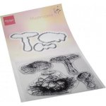 TC0886 Stemple silikonowe z wykrojnikami - TINY'S MUSHROOMS STAMP & DIE SET - muchomory