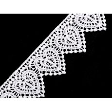 180856-1 Koronka gipiurowa SERCA szerokość 35mm -biały - 1m