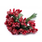 780759-5 Pręciki do kwiatów na druciku / bukiecik - czerwone