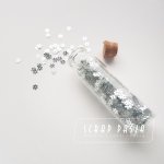 CEK-B-001 Cekiny mini płatki śniegu Ø5 mm - srebrny w buteleczce -ok.10g