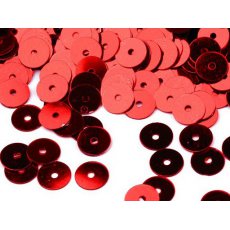 CEK-B-003 Cekiny Ø6 mm metaliczne - płaskie czerwone w buteleczce - ok.10g