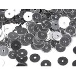 CEK-B-004 Cekiny Ø6 mm metaliczne - płaskie srebrne w buteleczce - ok.10g