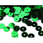 CEK-B-005 Cekiny Ø6 mm metaliczne - płaskie zielone w buteleczce - ok.10g