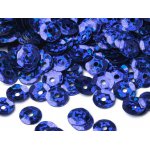 CEK-B-006 Cekiny Ø6 mm łamane holograficzne niebieskie w buteleczce - ok.10g