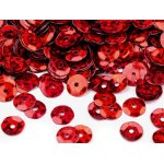 CEK-B-007 Cekiny Ø6 mm łamane holograficzne czerwone w buteleczce - ok.10g