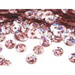 CEK-B-009 Cekiny Ø6 mm łamane holograficzne różowe złoto w buteleczce - ok.10g