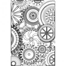 665633 Sizzix 3-D Texture Fades Embossing Folder - Mini Mechanics by Tim Holtz - mechanizmy, tryby