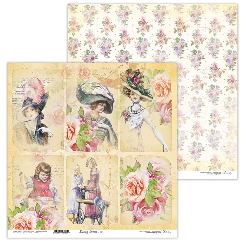 LX-21-50 Sewing stories - zestaw papierów - 30,5 cm x 30,5 cm - Lexi Design