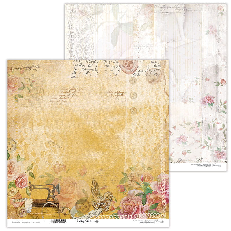 LX-21-50 Sewing stories - zestaw papierów - 30,5 cm x 30,5 cm - Lexi Design