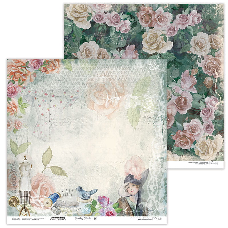 LX-21-50 Sewing stories - zestaw papierów - 30,5 cm x 30,5 cm - Lexi Design