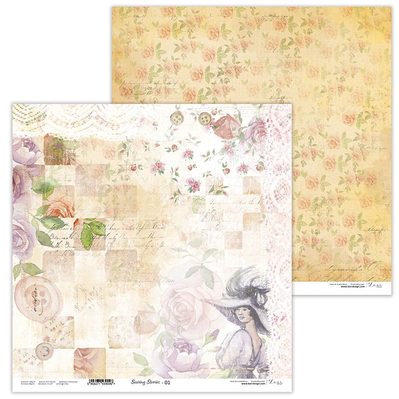 LX-21-50 Sewing stories - zestaw papierów - 30,5 cm x 30,5 cm - Lexi Design