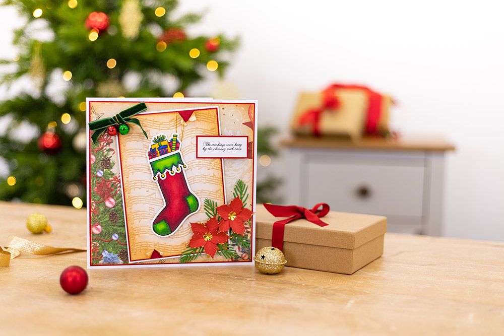 S-TNBC-STD-BAST Stemple akrylowe i wykrojniki - świąteczna skarpeta