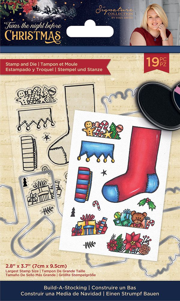 S-TNBC-STD-BAST Stemple akrylowe i wykrojniki - świąteczna skarpeta