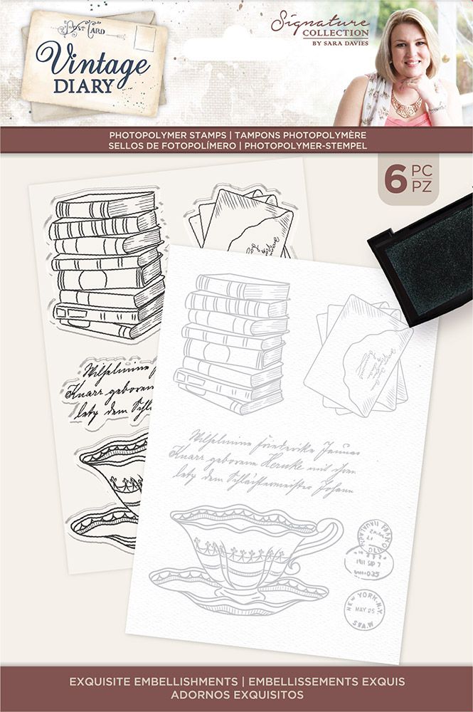 S-VD-STP-EXQ Stemple - filiżanka, książki, listy, pismo, pieczęcie