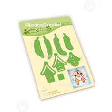 45.7804 Wykrojniki Leane Creatief - Birdhouses & Feathers cut and embossing die - piórka i domki dla ptaków