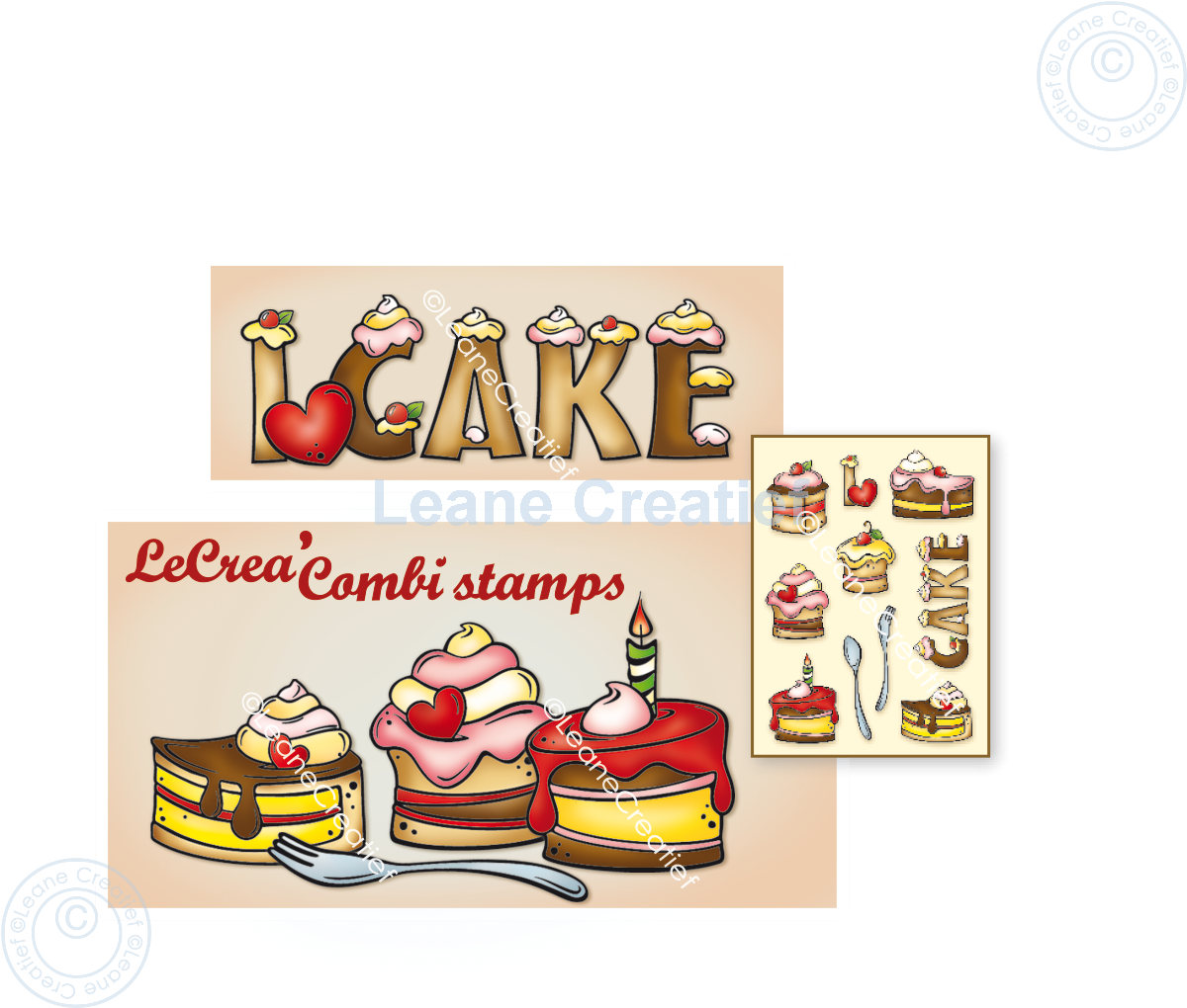 55.7729 Stemple akrylowe Leane Creatief - Let's have cake - tort, babeczki