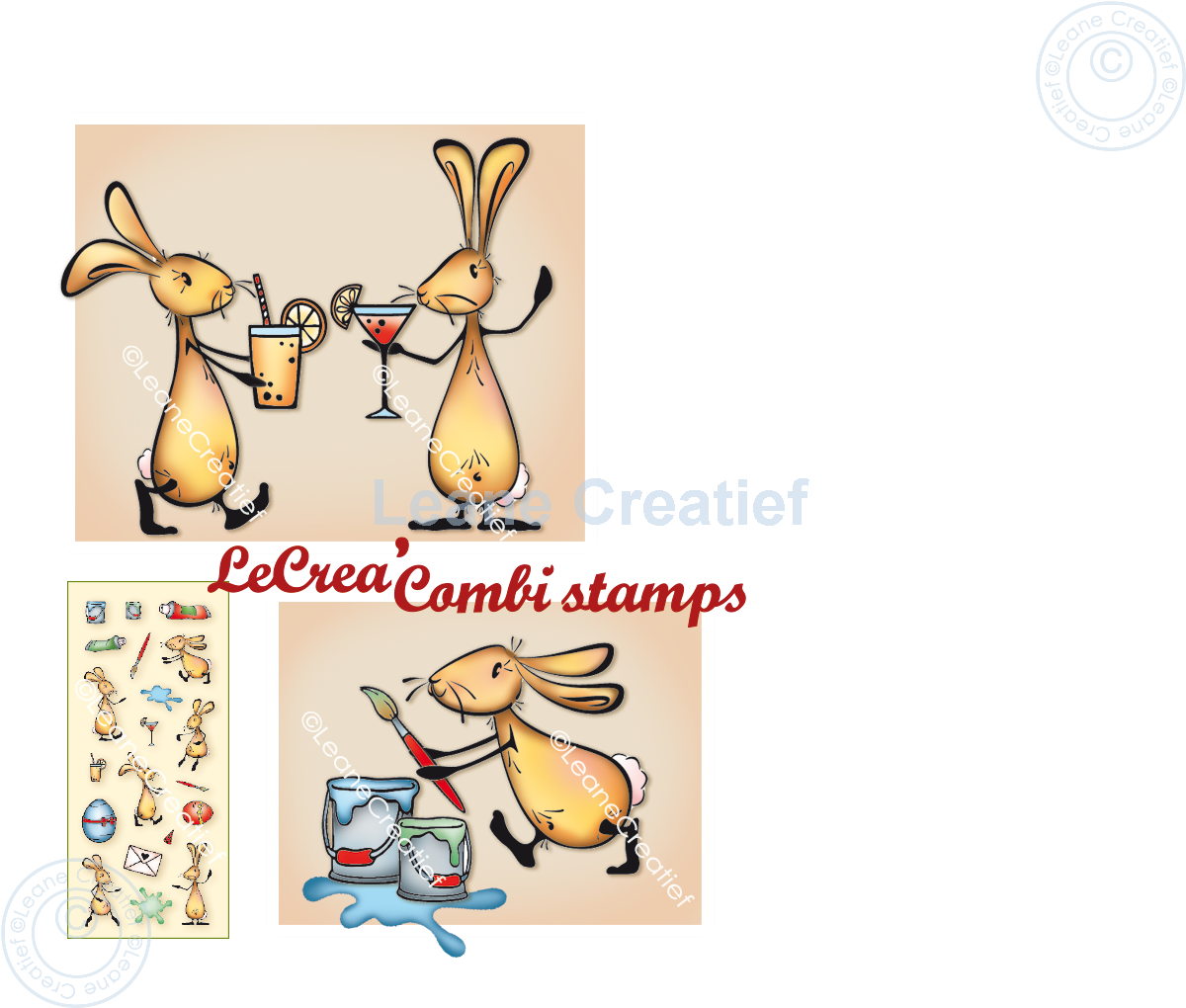 55.7750 Stemple akrylowe Leane Creatief - The world of Bunnies - świat zajączków
