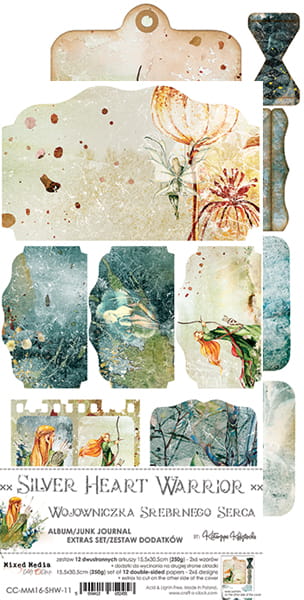 CC-MM16-SHW-11 SILVER HEART WARRIOR - JUNK JOURNAL SET - zestaw dodatków