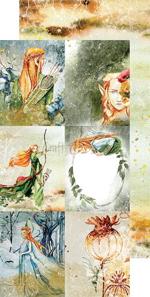 CC-MM16-SHW-11 SILVER HEART WARRIOR - JUNK JOURNAL SET - zestaw dodatków