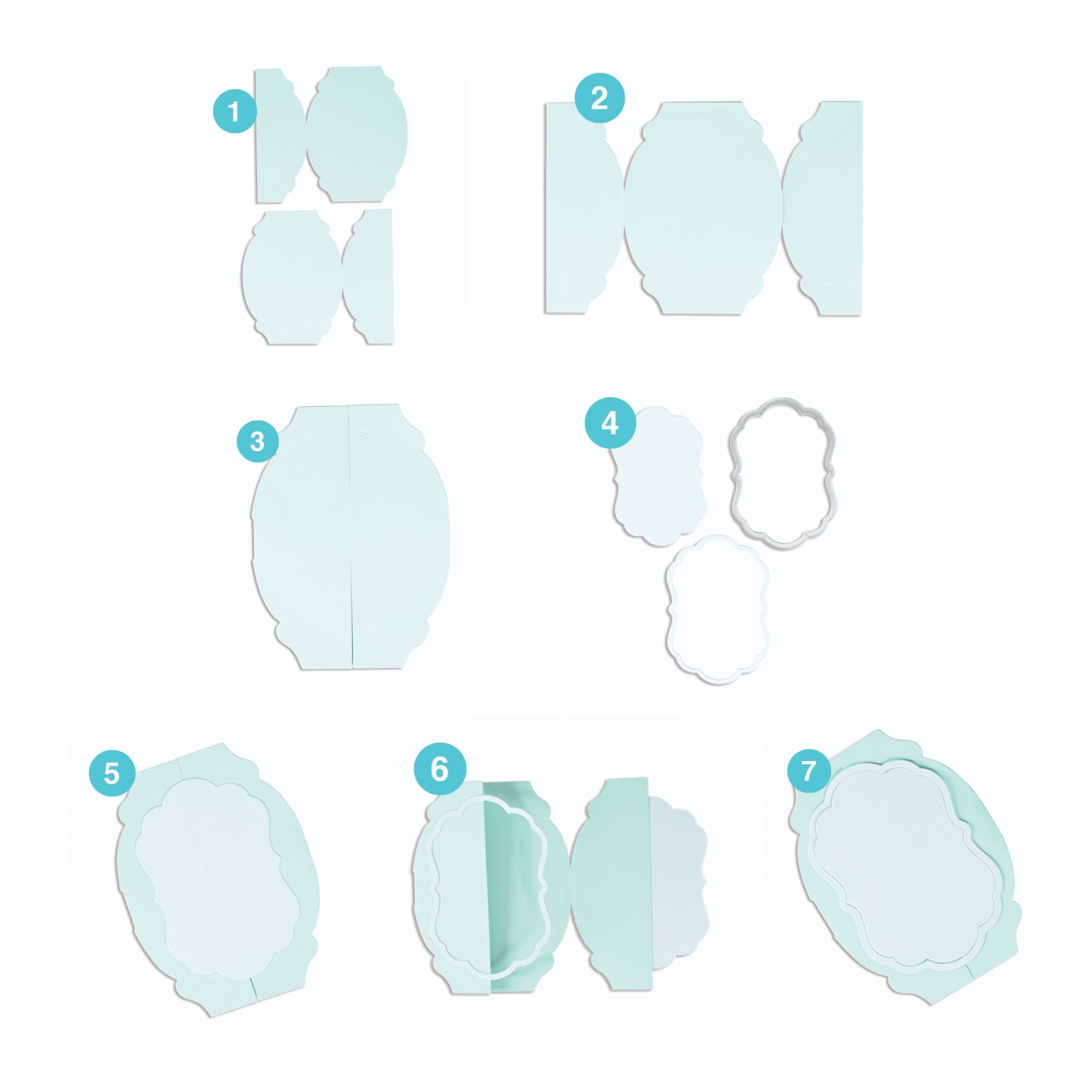 665807 Wykrojnik Sizzix Thinlits Die Set 7PK - Card Label, Fold-a-Long