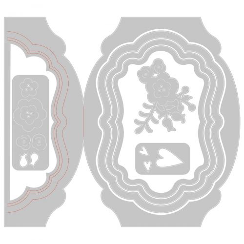 665807 Wykrojnik Sizzix Thinlits Die Set 7PK - Card Label, Fold-a-Long