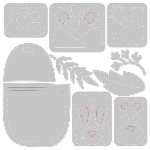 665813 Wykrojnik Sizzix Thinlits Die Set 10PK - Pocket Pals