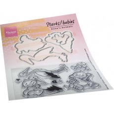 EC0195 Stemple silikonowe z wykrojnikami - Eline's Storks and Babies
