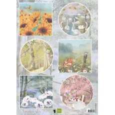 EWK1291 Arkusz A4 -Marianne Design - SPRING WISHES - SWANS