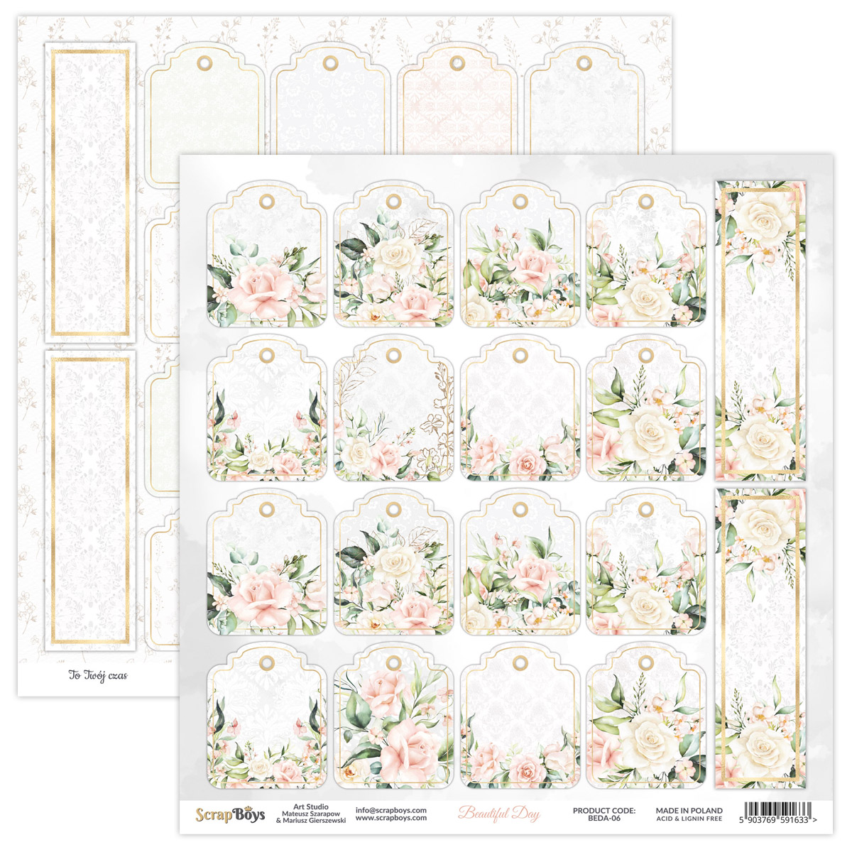 BEDA-06 Papier dwustronny 30,5x30,5cm Scrap Boys - Beautiful Day 06