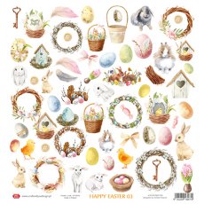 CP-HE03 Papier jednostronny-elementy-Craft&You Design 30,5x30,5 Happy Easter 03