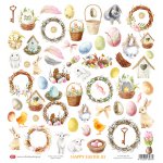 CP-HE03 Papier jednostronny-elementy-Craft&You Design 30,5x30,5 Happy Easter 03