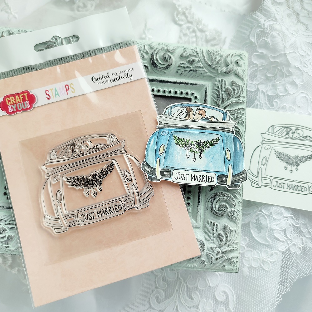 CS020 Zestaw stempli akrylowych - Wedding Car - Sweet Memories
