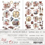 CC-DIGI-PR25  ZESTAW ETYKIET - 25 - ROBOTS ADVENTURES - ZESTAW UNIWERSALNY 