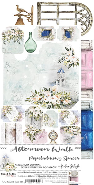 CC-MM18-AW-10 AFTERNOON WALK - JUNK JOURNAL SET - zestaw dodatków