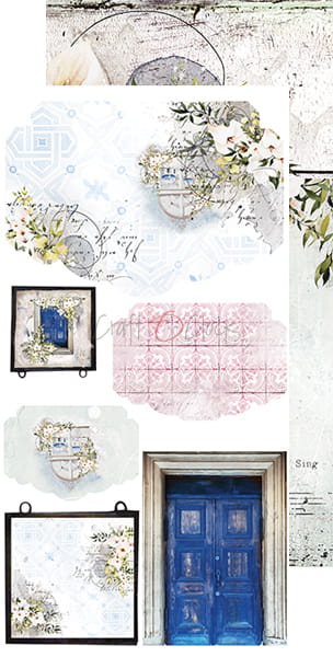 CC-MM18-AW-10 AFTERNOON WALK - JUNK JOURNAL SET - zestaw dodatków