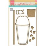 PS8121 Maska Marianne Design - Craft stencil - A5 - Smoothie Cup by Marleen