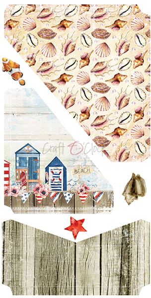 CC-C47-SG-10 SEASIDE GREETINGS - JUNK JOURNAL - zestaw dodatków