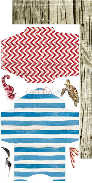 CC-C47-SG-10 SEASIDE GREETINGS - JUNK JOURNAL - zestaw dodatków