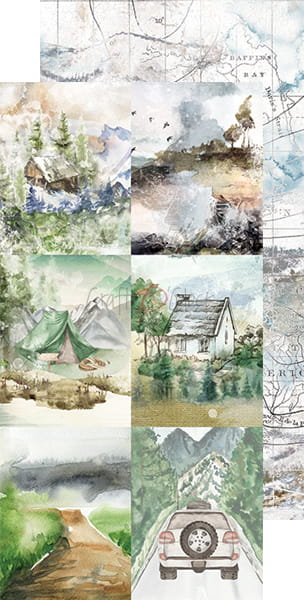 CC-F19-TS-10 TRAIL OF SILENCE - JUNK JOURNAL SET - zestaw dodatków